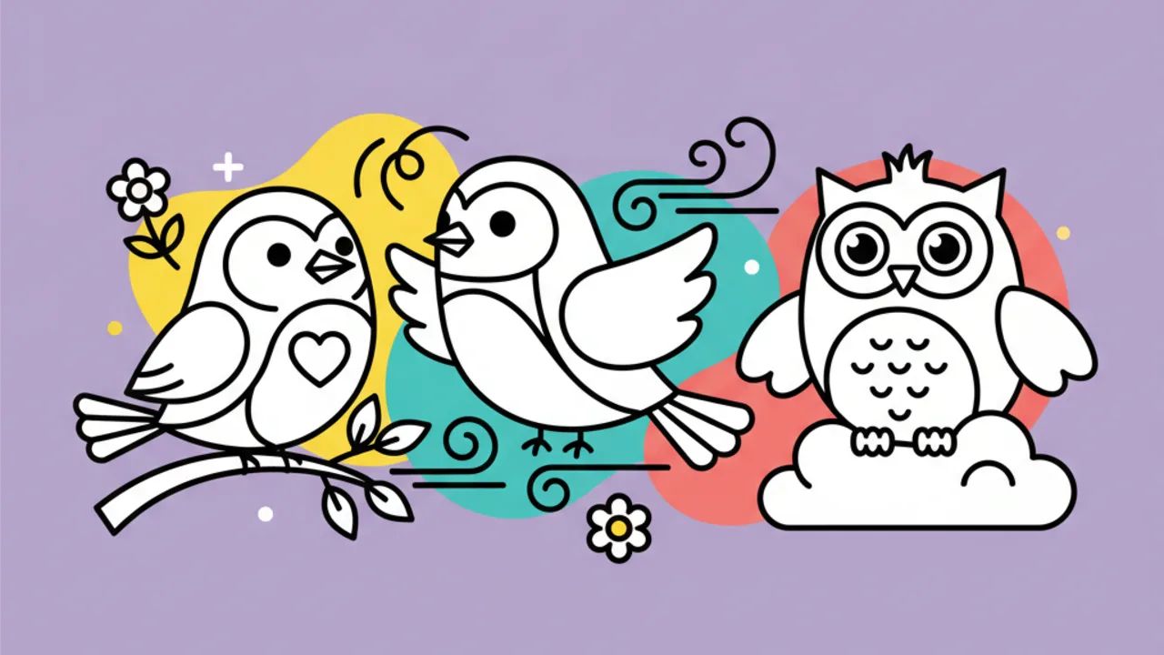 Melhores desenhos de passarinhos fofos para colorir hoje