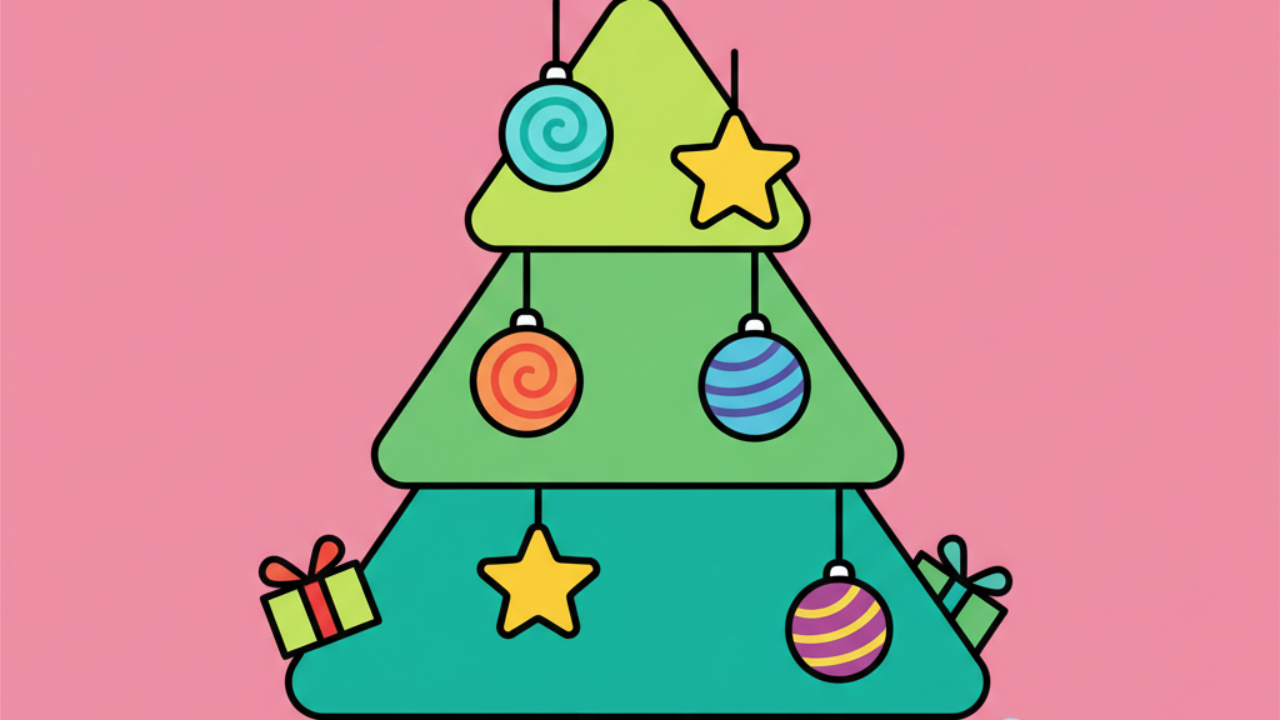 Desenhos para Colorir: Árvore de Natal com Enfeites Criativos
