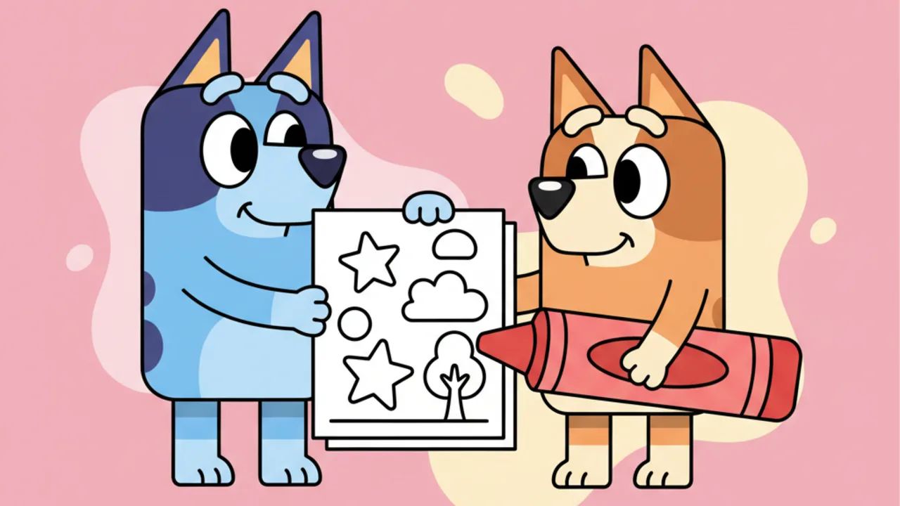 Bandit e Chilli para Colorir: Atividades Infantis Educativas