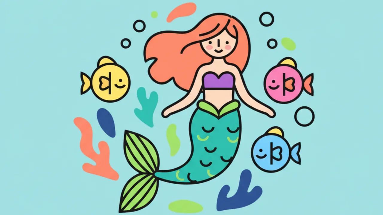 Desenhos de Sereias e Peixinhos Fofos para Pintar em Outubro