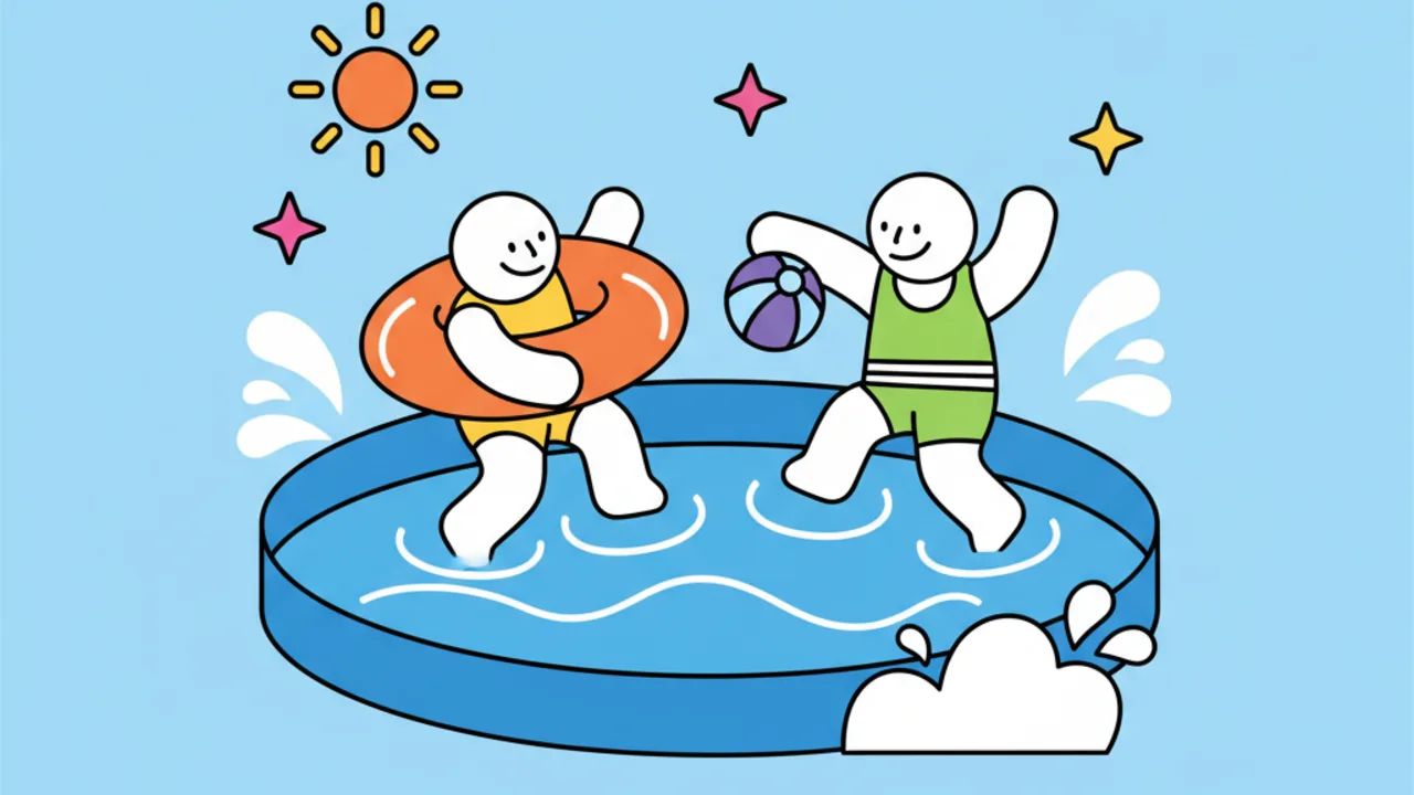 Desenhos Educativos de Natação e Piscina para Colorir