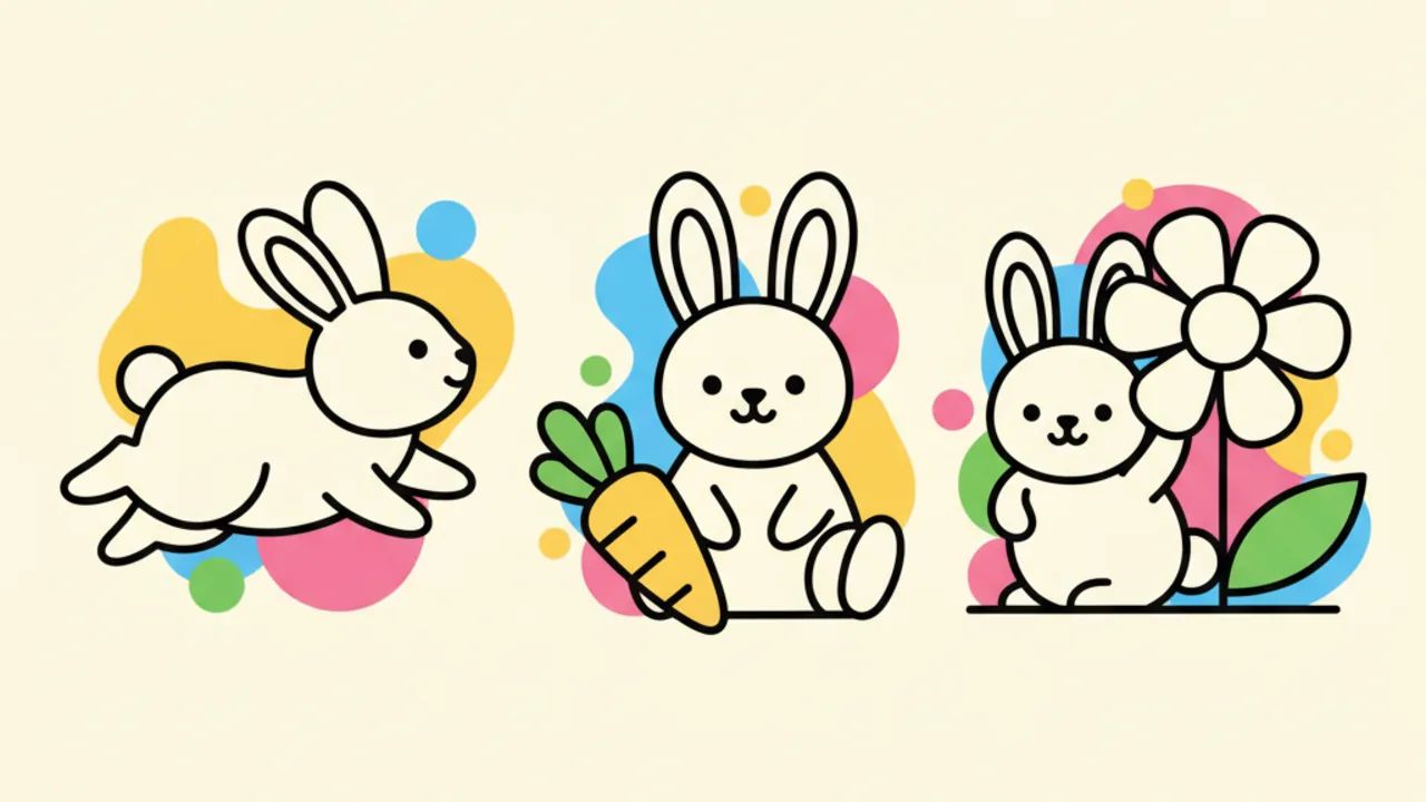 Desenhos de Coelhinhos Fofos: Páginas de Colorir para Crianças