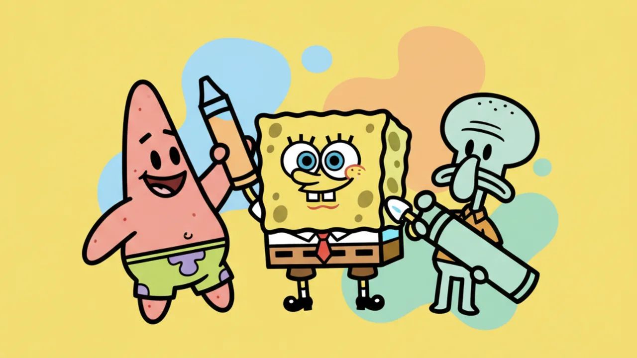 Line Art Bob Esponja Kawaii: Desenhos Fofos para Pintar