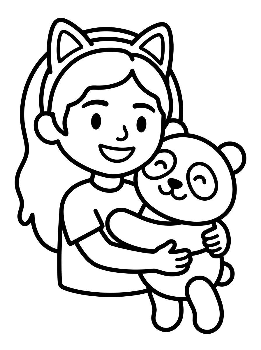 Gabby e Pandy Gato Sorrindo para colorir Desenho de Gabby e Pandy Gato Sorrindo para colorir e imprimir grátis