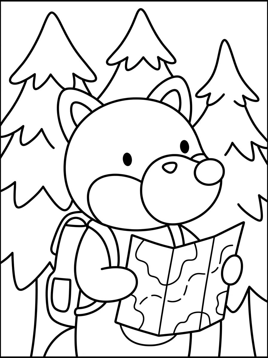 Raposinha Aventureira com Mochila para colorir Desenho de Raposinha Aventureira com Mochila para colorir e imprimir grátis