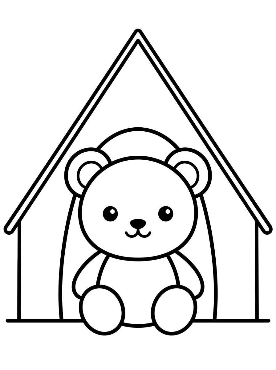 Coleção de desenhos para colorir: Acampamento na Floresta