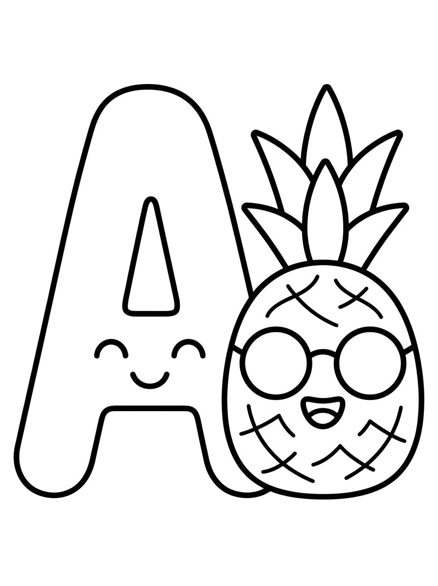 Alfabeto Fofo para Colorir