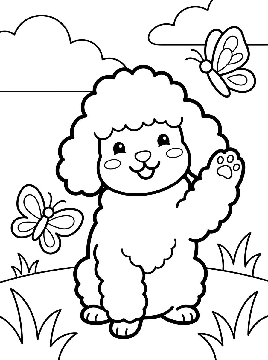 Coco a Poodle Rosa para colorir Desenho de Coco a Poodle Rosa para colorir e imprimir grátis