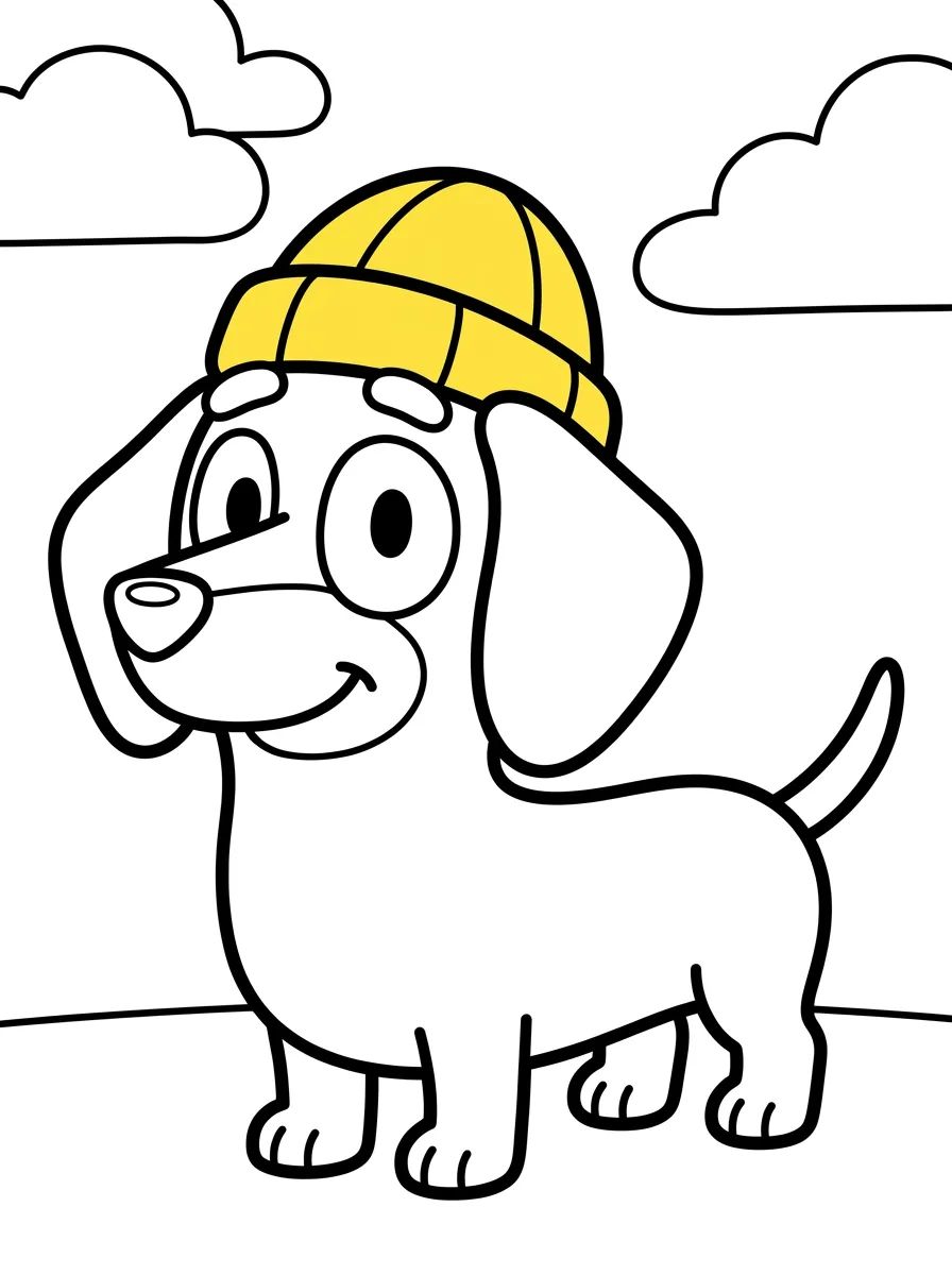 Snickers o Dachshund para colorir Desenho de Snickers o Dachshund para colorir e imprimir grátis