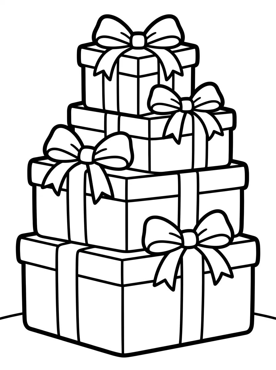 Caixas de Presentes de Aniversário para colorir Desenho de Caixas de Presentes de Aniversário para colorir e imprimir grátis