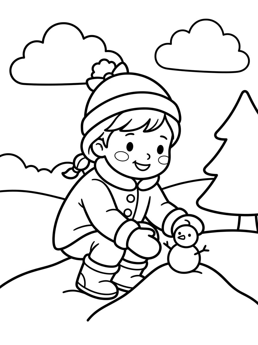 Anna Criança Brincando para colorir Desenho de Anna Criança Brincando para colorir e imprimir grátis