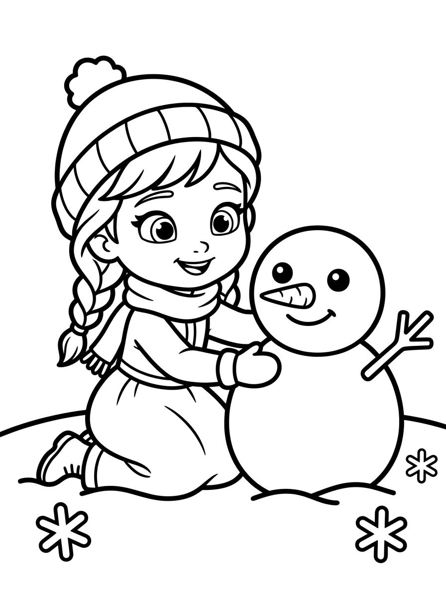 Anna de Frozen Criança Brincando para colorir Desenho de Anna de Frozen Criança Brincando para colorir e imprimir grátis
