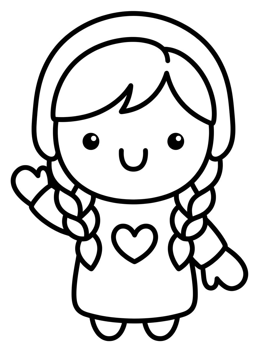Smiling Kawaii Princess Anna para colorir Desenho de Smiling Kawaii Princess Anna para colorir e imprimir grátis