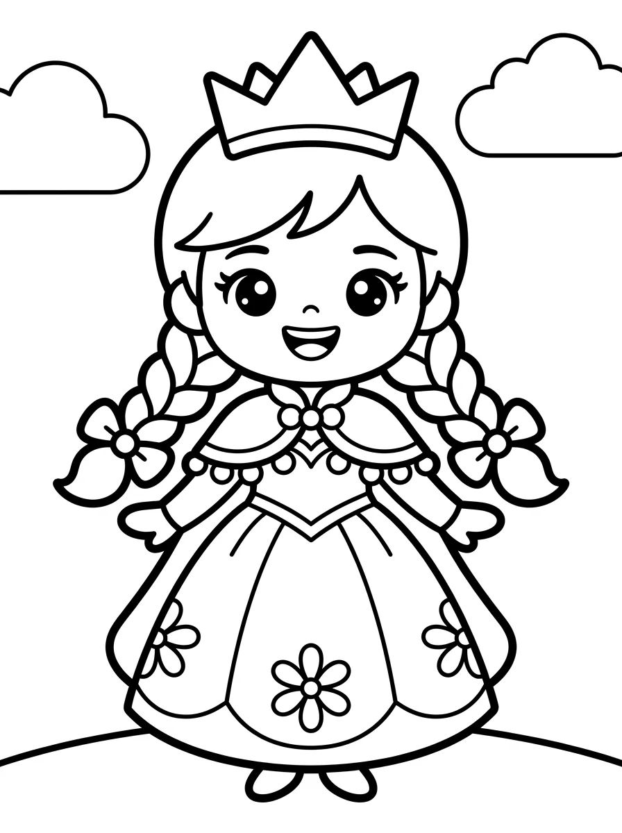 Princesa Anna Fofa Sorrindo para colorir Desenho de Princesa Anna Fofa Sorrindo para colorir e imprimir grátis