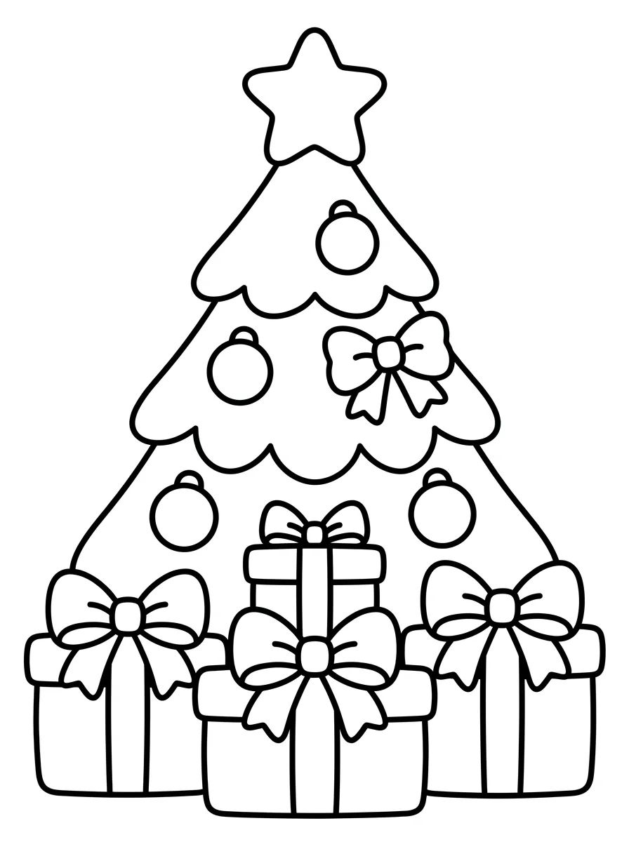 Árvore de Natal Cheia de Presentes para colorir Desenho de Árvore de Natal Cheia de Presentes para colorir e imprimir grátis