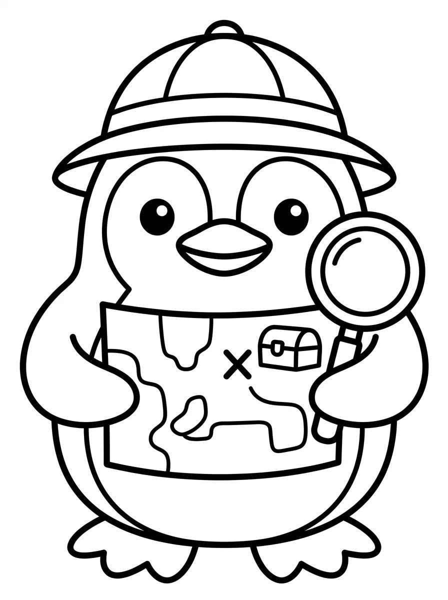 Pinguim Explorador para colorir Desenho de Pinguim Explorador para colorir e imprimir grátis