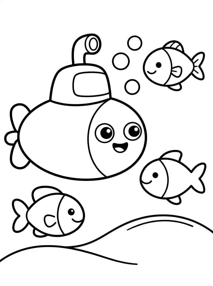 Submarino no Fundo do Mar para colorir Desenho de Submarino no Fundo do Mar para colorir e imprimir grátis