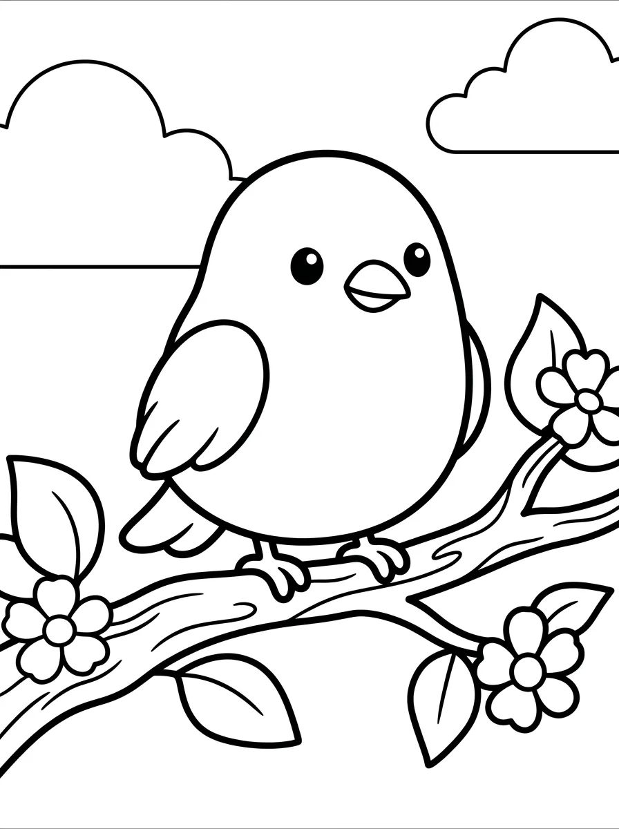 Capa da coleção Aves Fofas para Colorir