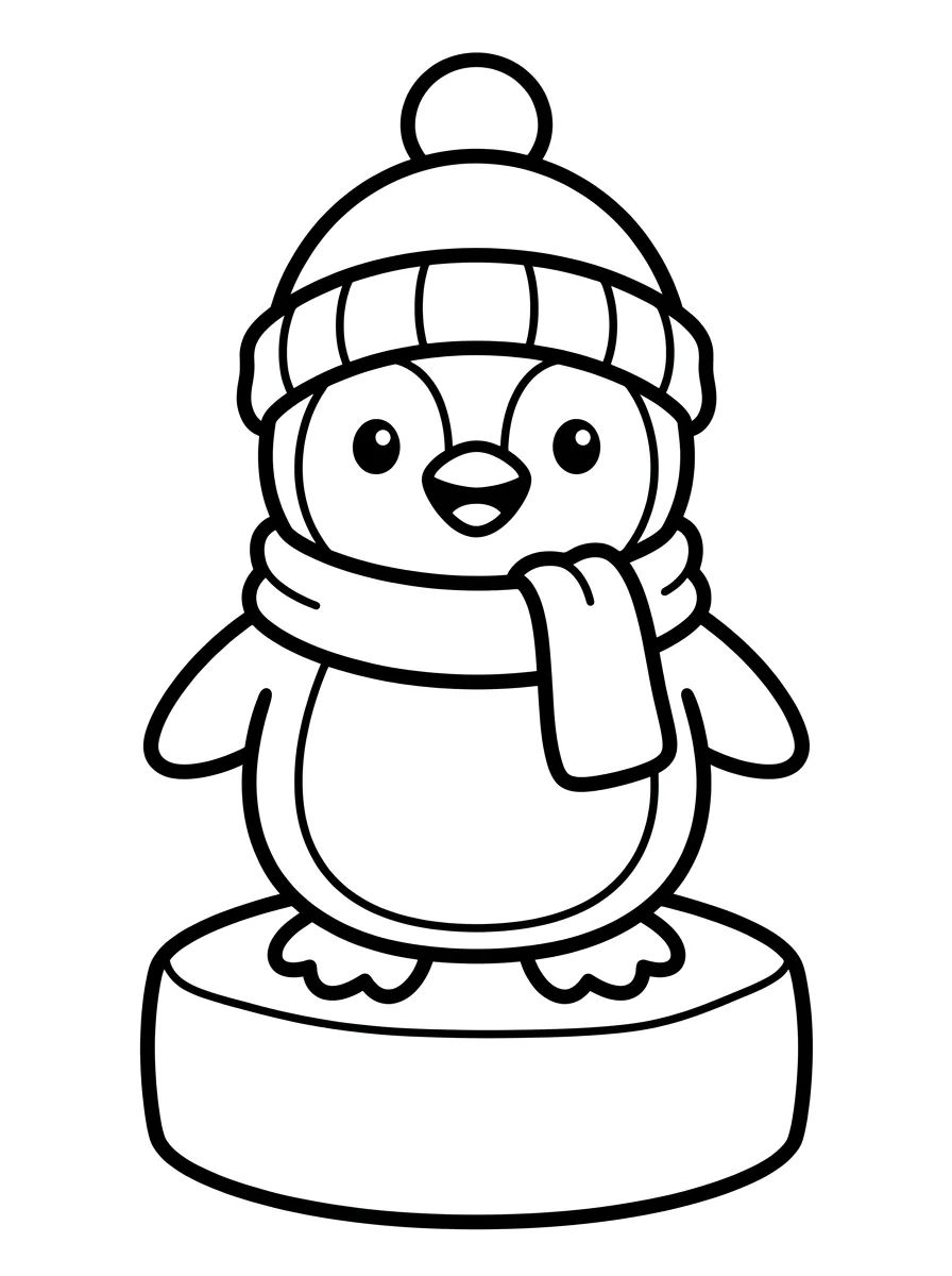 Pinguim Fofo no Gelo para colorir Desenho de Pinguim Fofo no Gelo para colorir e imprimir grátis