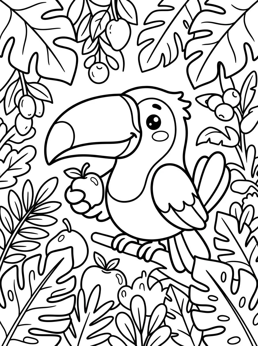 Tucán de Pico Grande para colorir Desenho de Tucán de Pico Grande para colorir e imprimir grátis