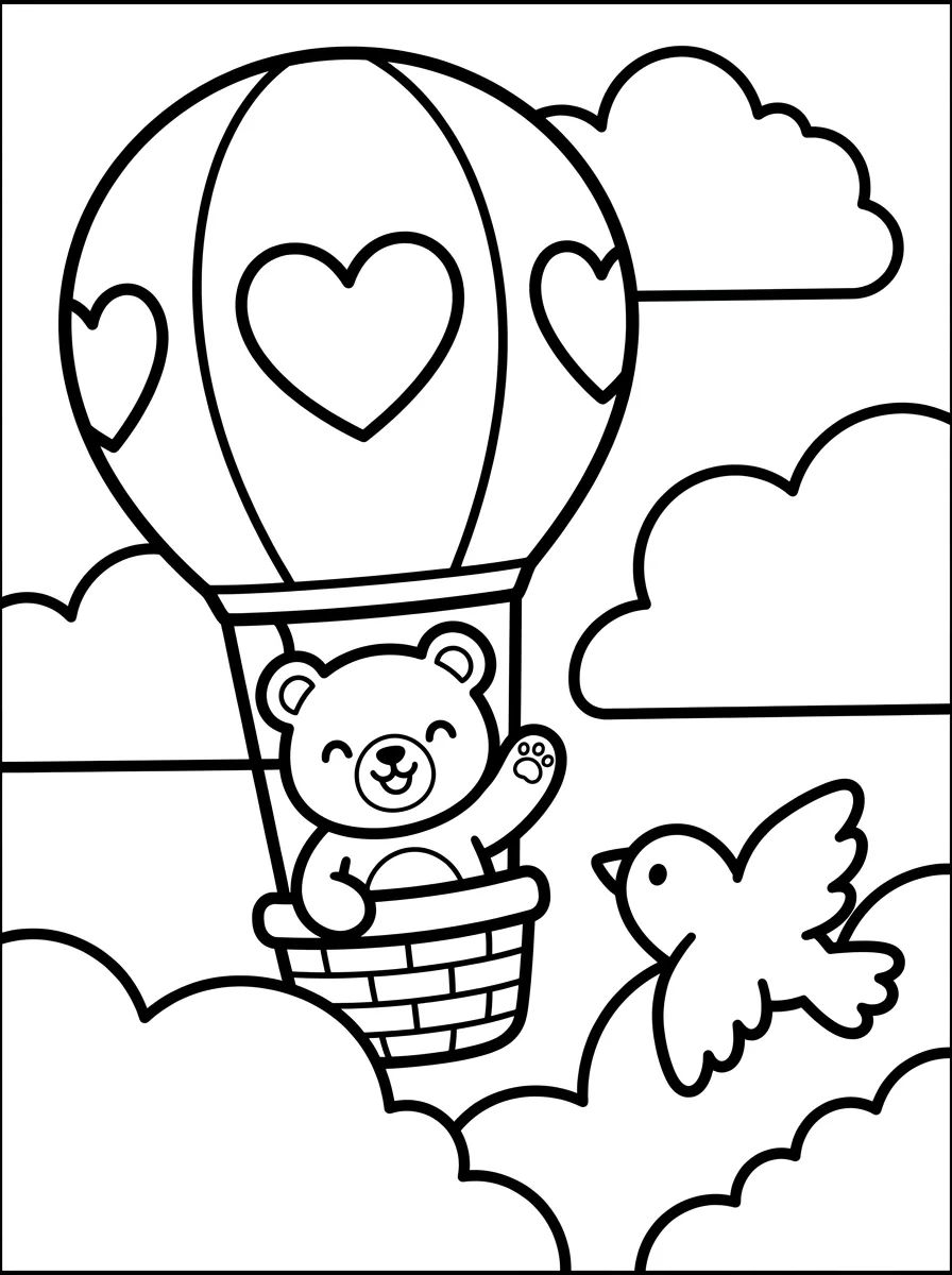 Desenhos de Balão e Céu para Colorir