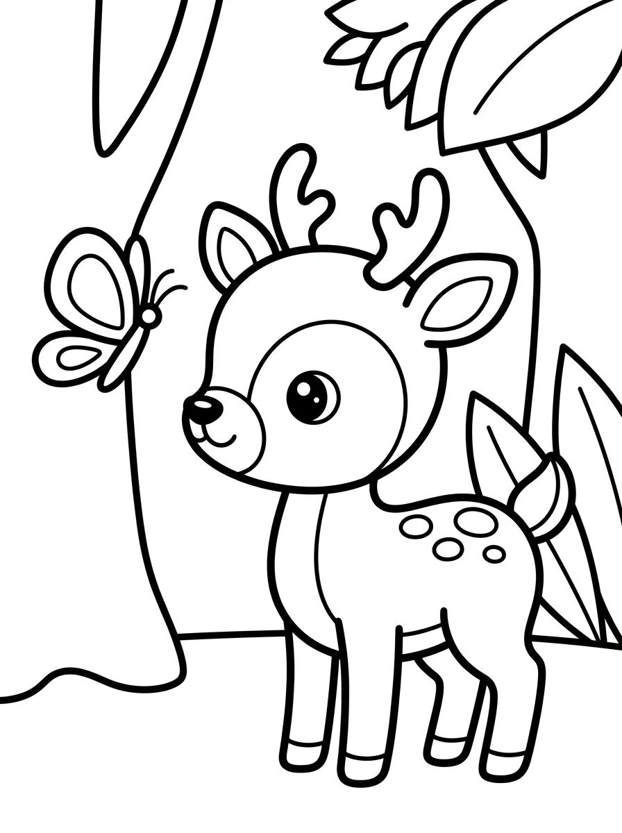 Cervinho no Bosque para colorir Desenho de Cervinho no Bosque para colorir e imprimir grátis