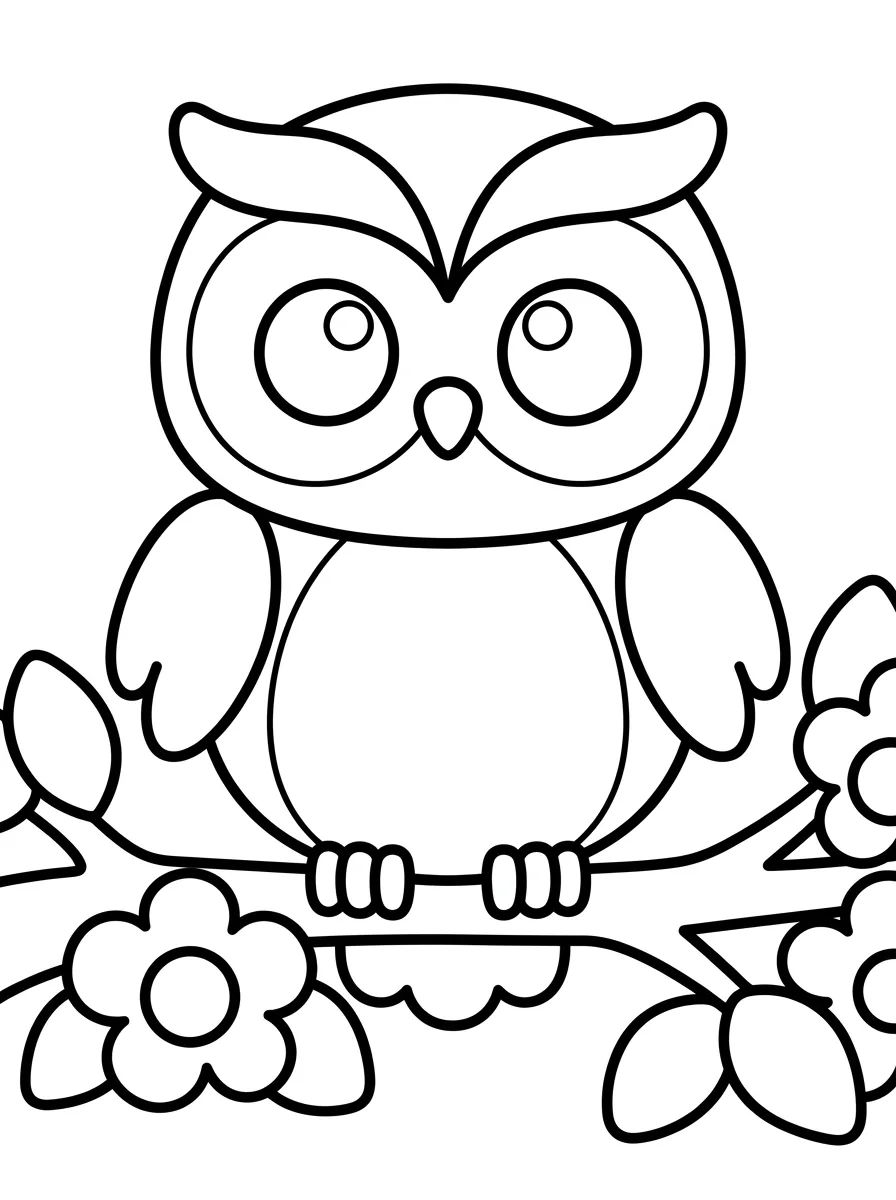 Corujinha no Galho para colorir Desenho de Corujinha no Galho para colorir e imprimir grátis