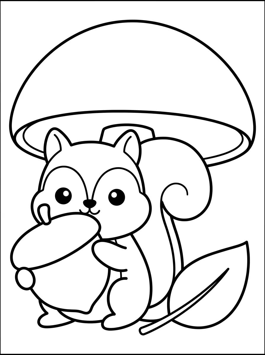 Esquilo Fofo com Noz para colorir Desenho de Esquilo Fofo com Noz para colorir e imprimir grátis