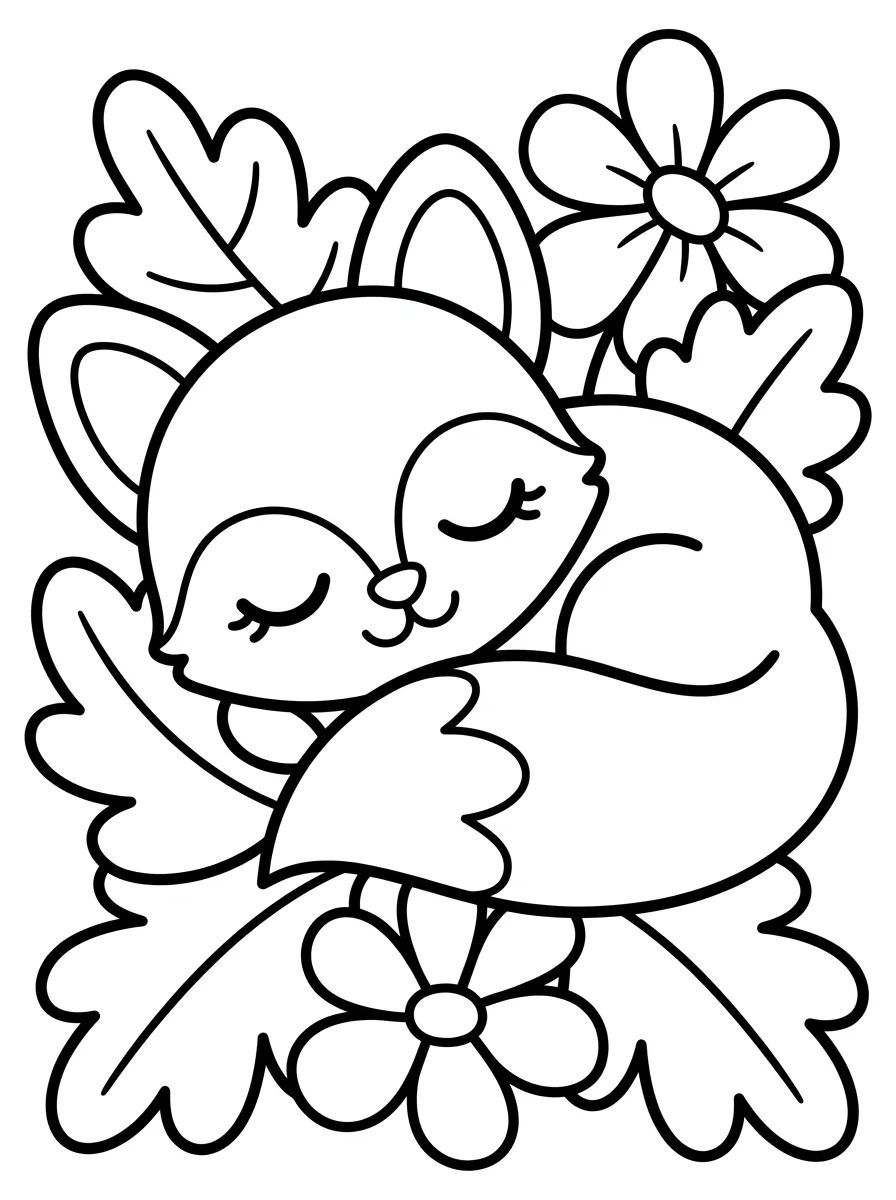 Raposinha Adormecida para colorir Desenho de Raposinha Adormecida para colorir e imprimir grátis