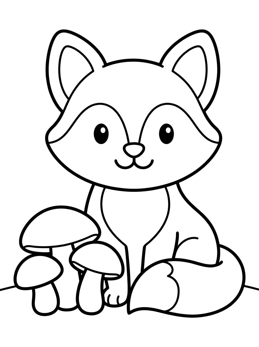 Raposinha no Bosque para colorir Desenho de Raposinha no Bosque para colorir e imprimir grátis
