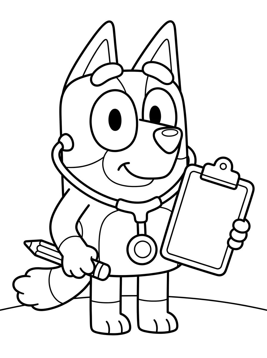 Bingo Brincando de Médica para colorir Desenho de Bingo Brincando de Médica para colorir e imprimir grátis