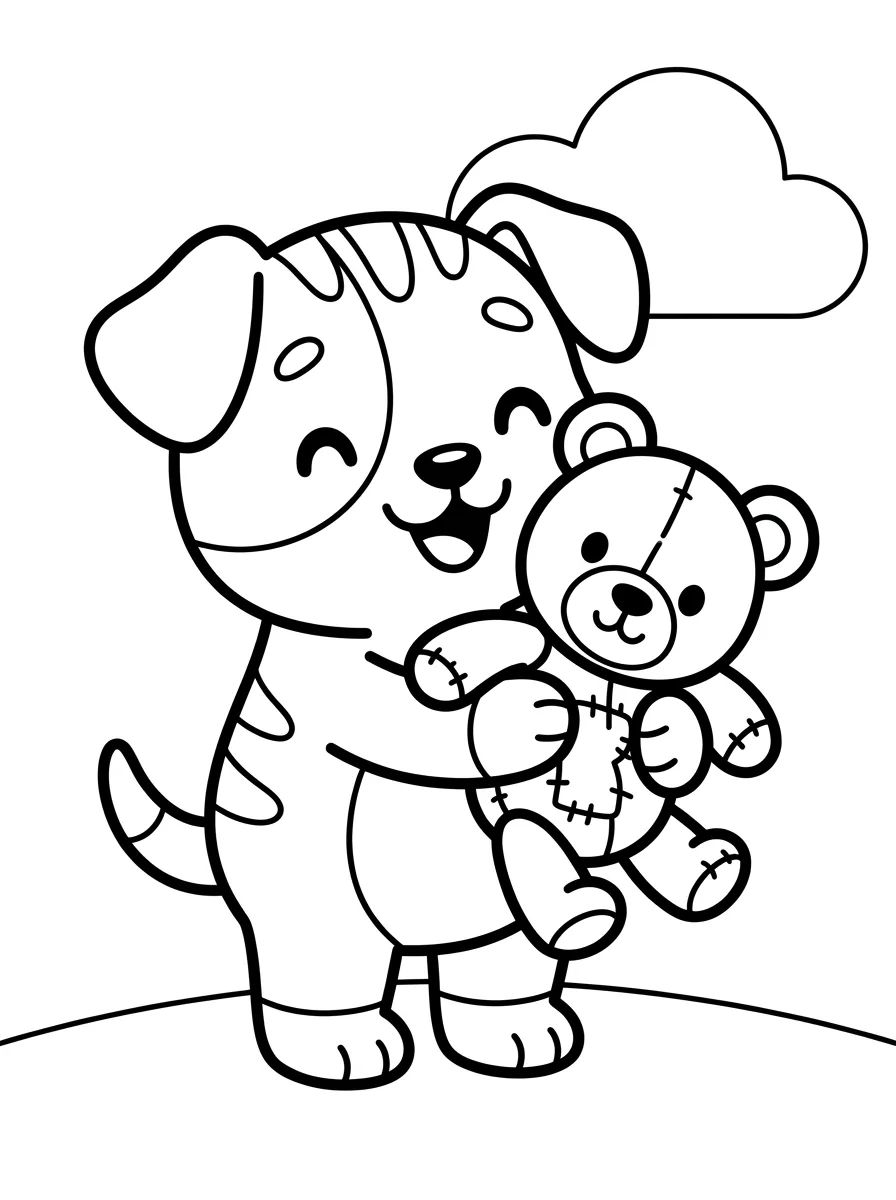 Bingo com seu Ursinho Floppy para colorir Desenho de Bingo com seu Ursinho Floppy para colorir e imprimir grátis