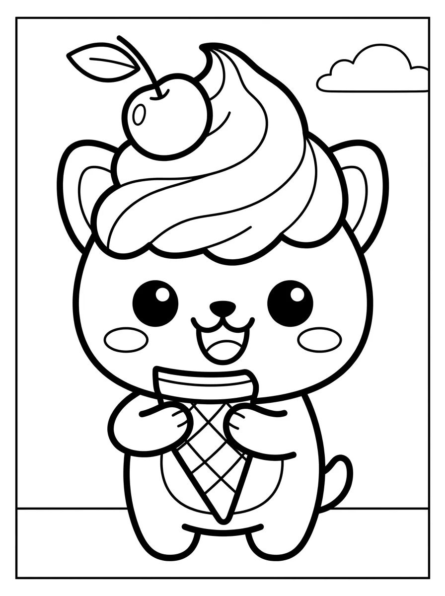 Bingo Comendo Sorvete para colorir Desenho de Bingo Comendo Sorvete para colorir e imprimir grátis