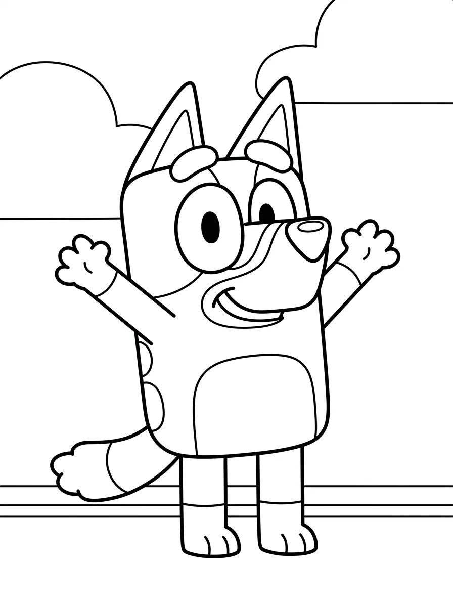 Bingo Dançando Feliz para colorir Desenho de Bingo Dançando Feliz para colorir e imprimir grátis