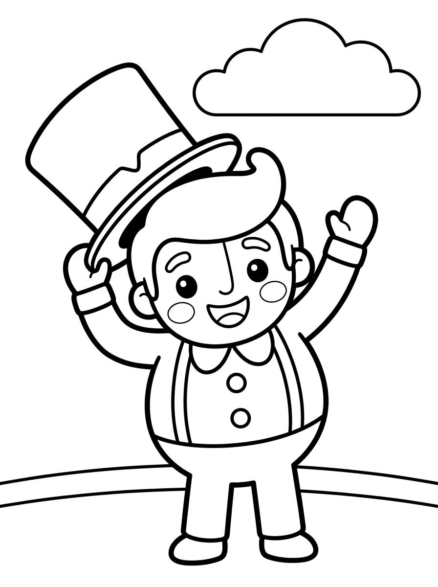 Bita Acenando com Chapéu para colorir Desenho de Bita Acenando com Chapéu para colorir e imprimir grátis