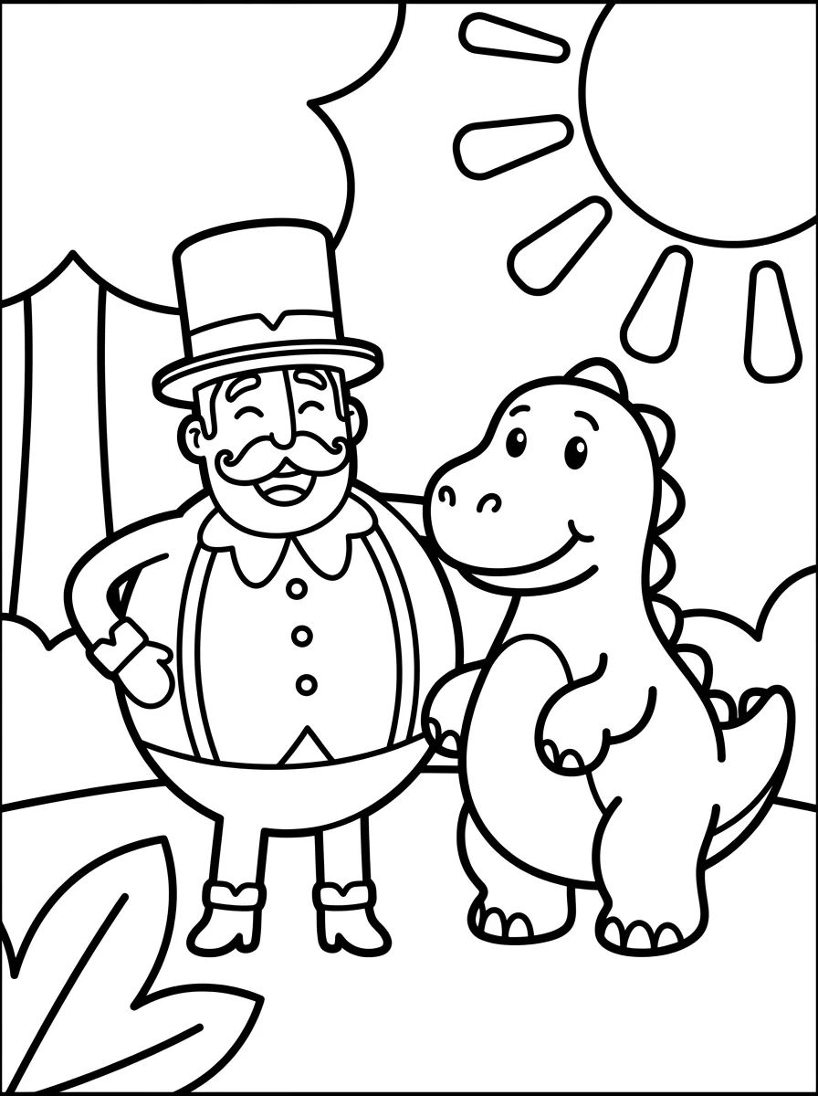 Bita e o Dinossauro Fofo para colorir Desenho de Bita e o Dinossauro Fofo para colorir e imprimir grátis