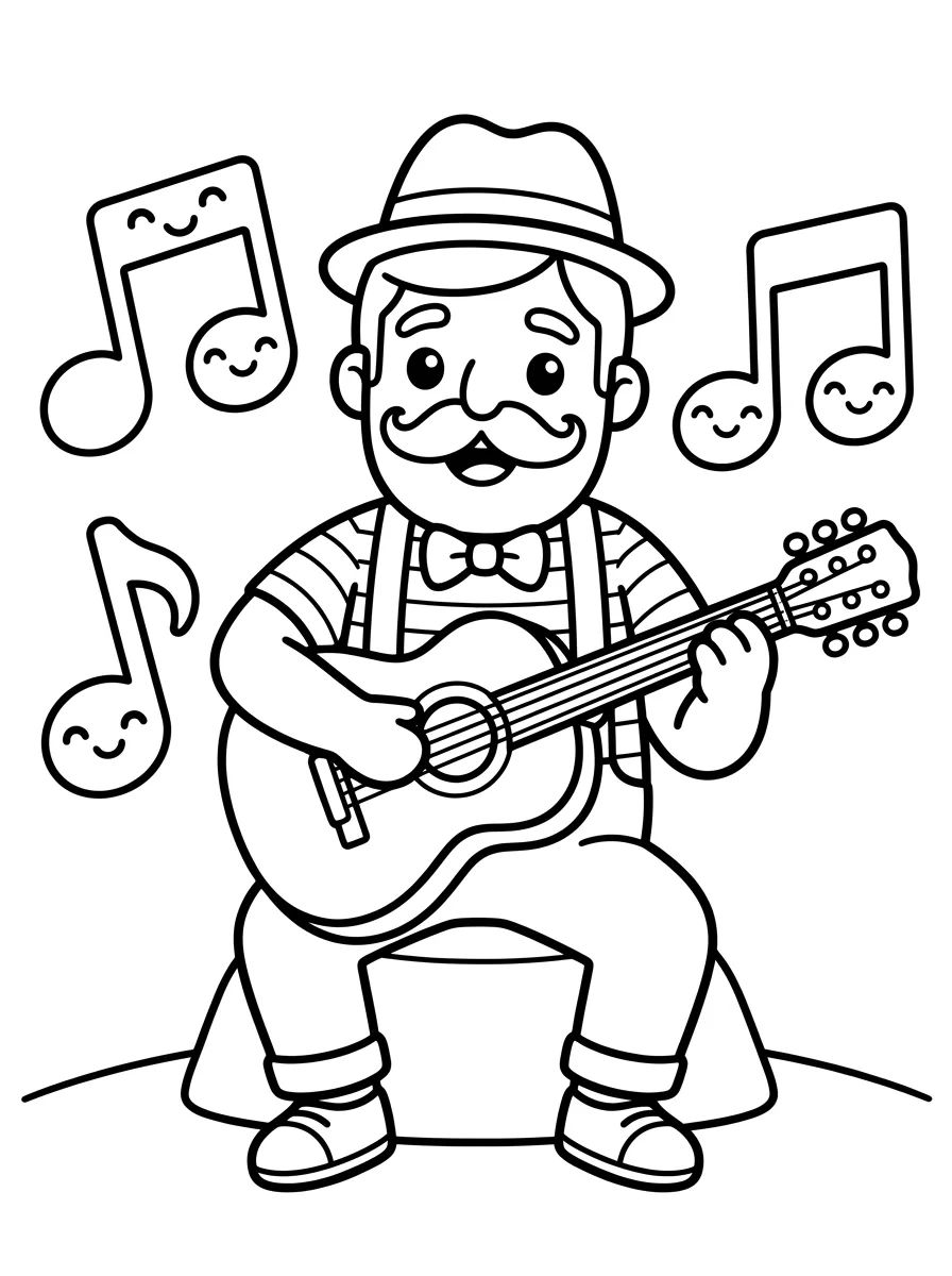 Bita Tocando Violão para colorir Desenho de Bita Tocando Violão para colorir e imprimir grátis