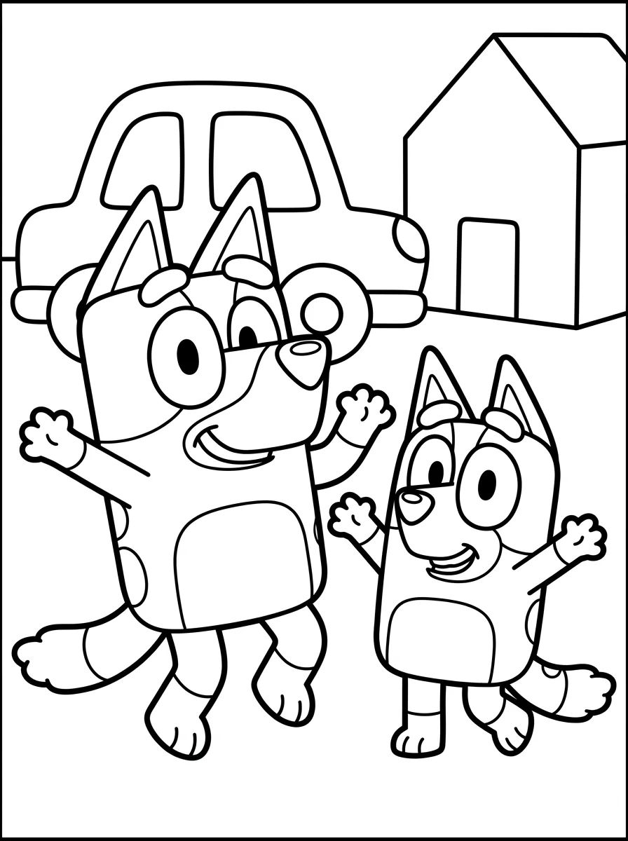 Desenhos da Bluey para Colorir