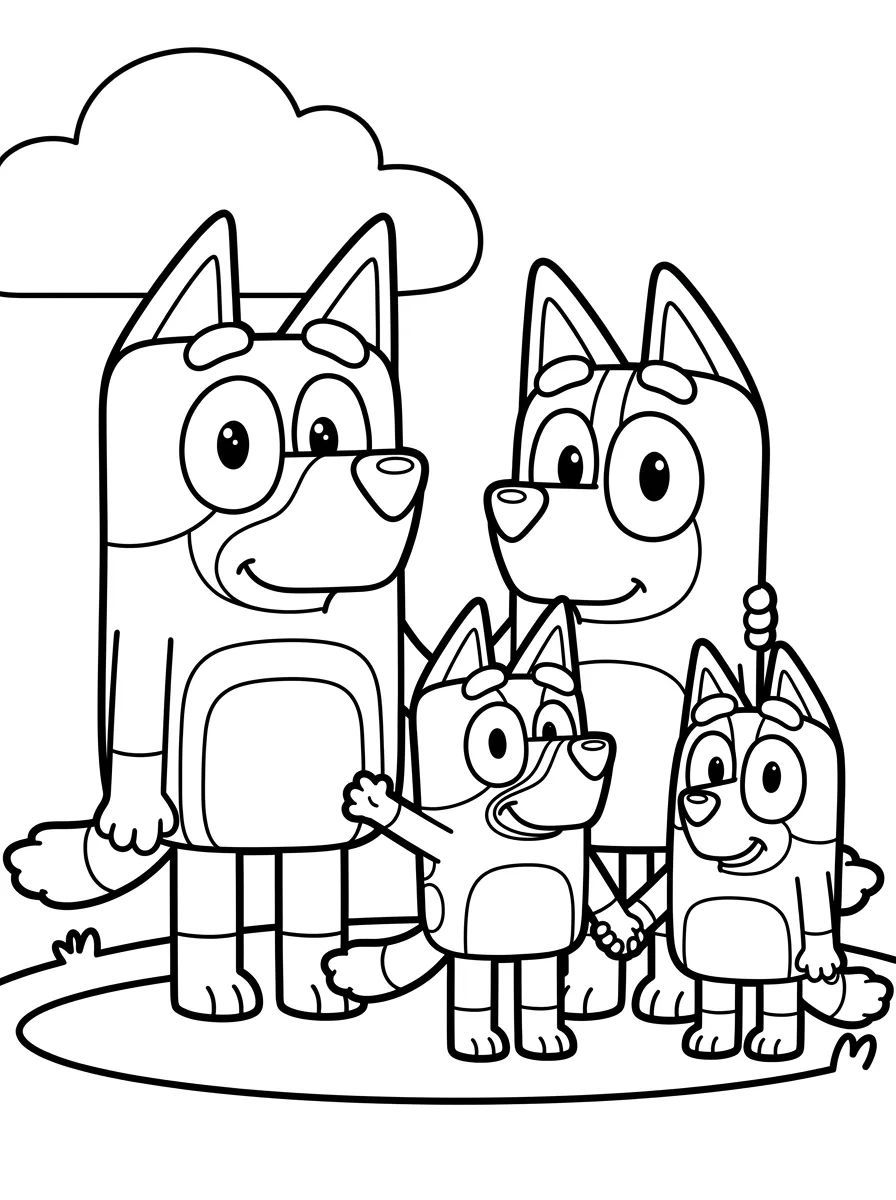 Familia Heeler Reunida para colorir Desenho de Familia Heeler Reunida para colorir e imprimir grátis