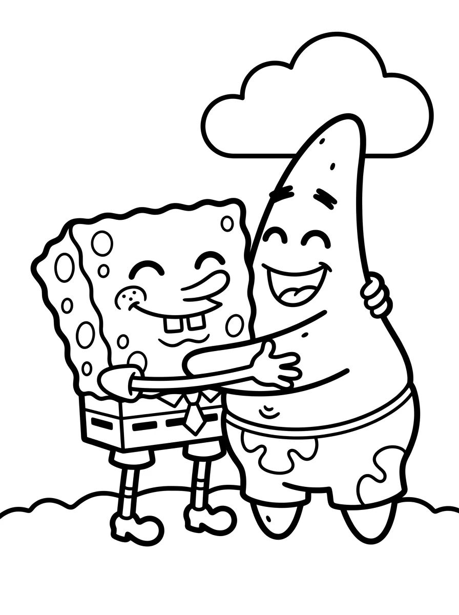 Bob Esponja e Patrick Amigos para colorir Desenho de Bob Esponja e Patrick Amigos para colorir e imprimir grátis