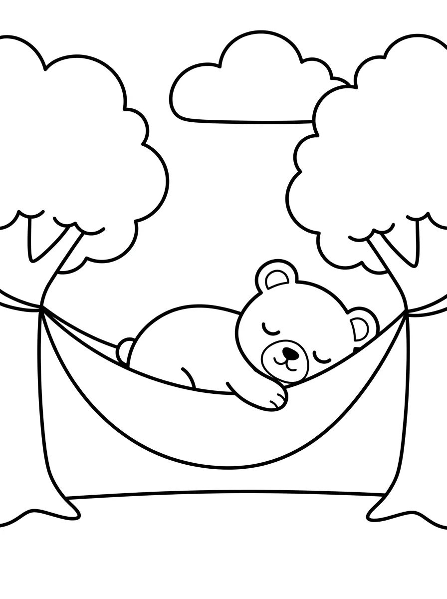 Bobbie Cochilando na Rede para colorir Desenho de Bobbie Cochilando na Rede para colorir e imprimir grátis