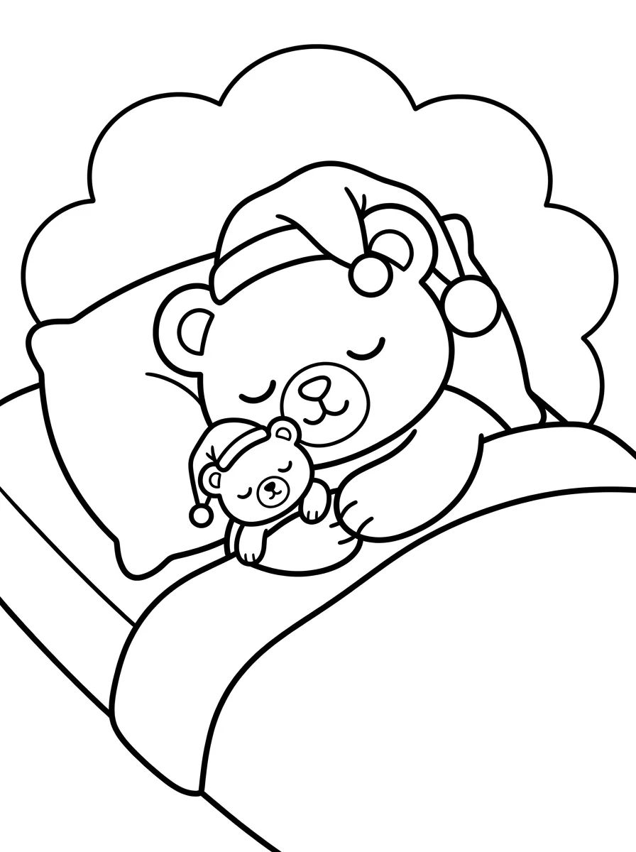 Bobbie Dormindo com Ursinho de Pelúcia para colorir Desenho de Bobbie Dormindo com Ursinho de Pelúcia para colorir e imprimir grátis