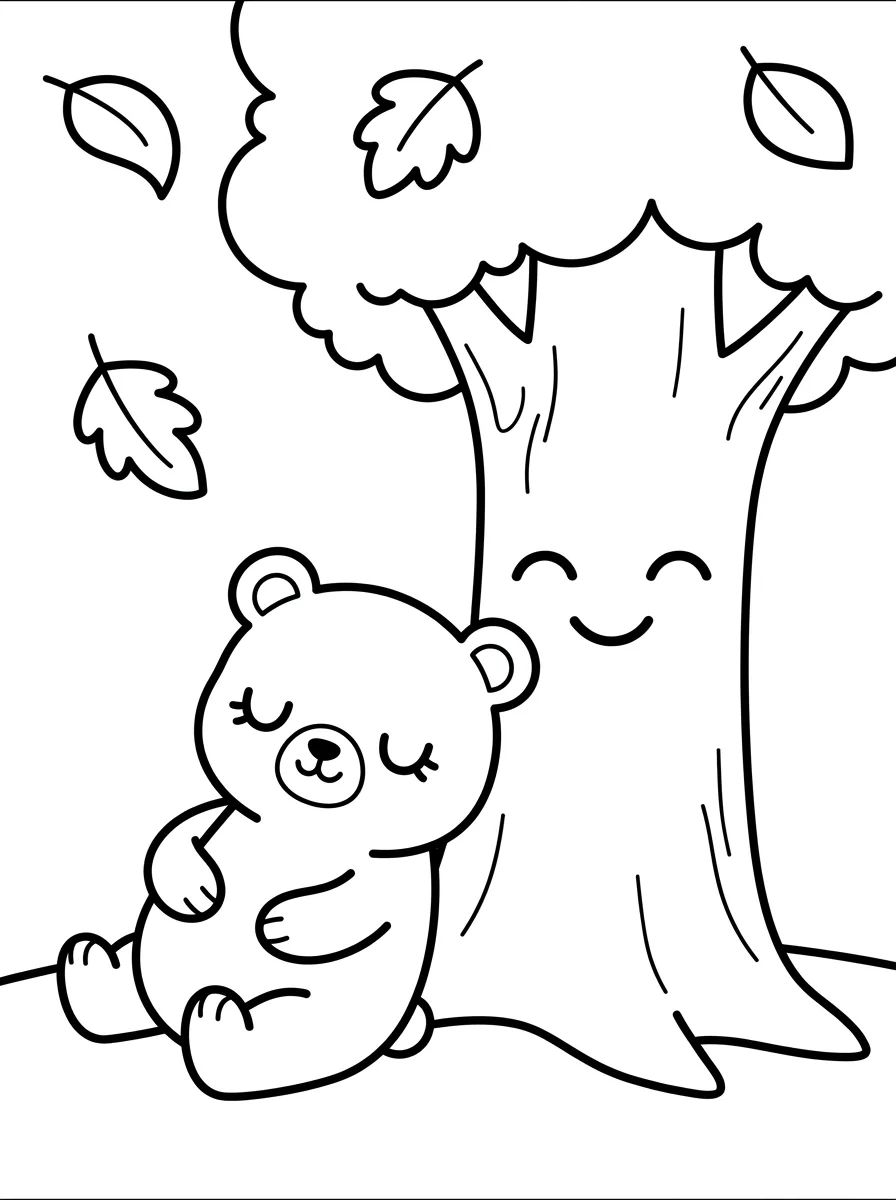 Bobbie Dormindo Debaixo da Árvore para colorir Desenho de Bobbie Dormindo Debaixo da Árvore para colorir e imprimir grátis