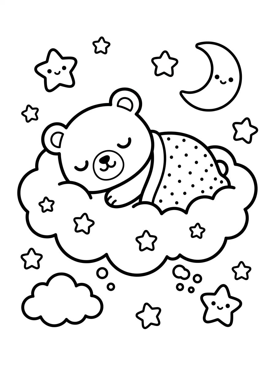 Bobbie Dormindo em Uma Nuvem Macia para colorir Desenho de Bobbie Dormindo em Uma Nuvem Macia para colorir e imprimir grátis