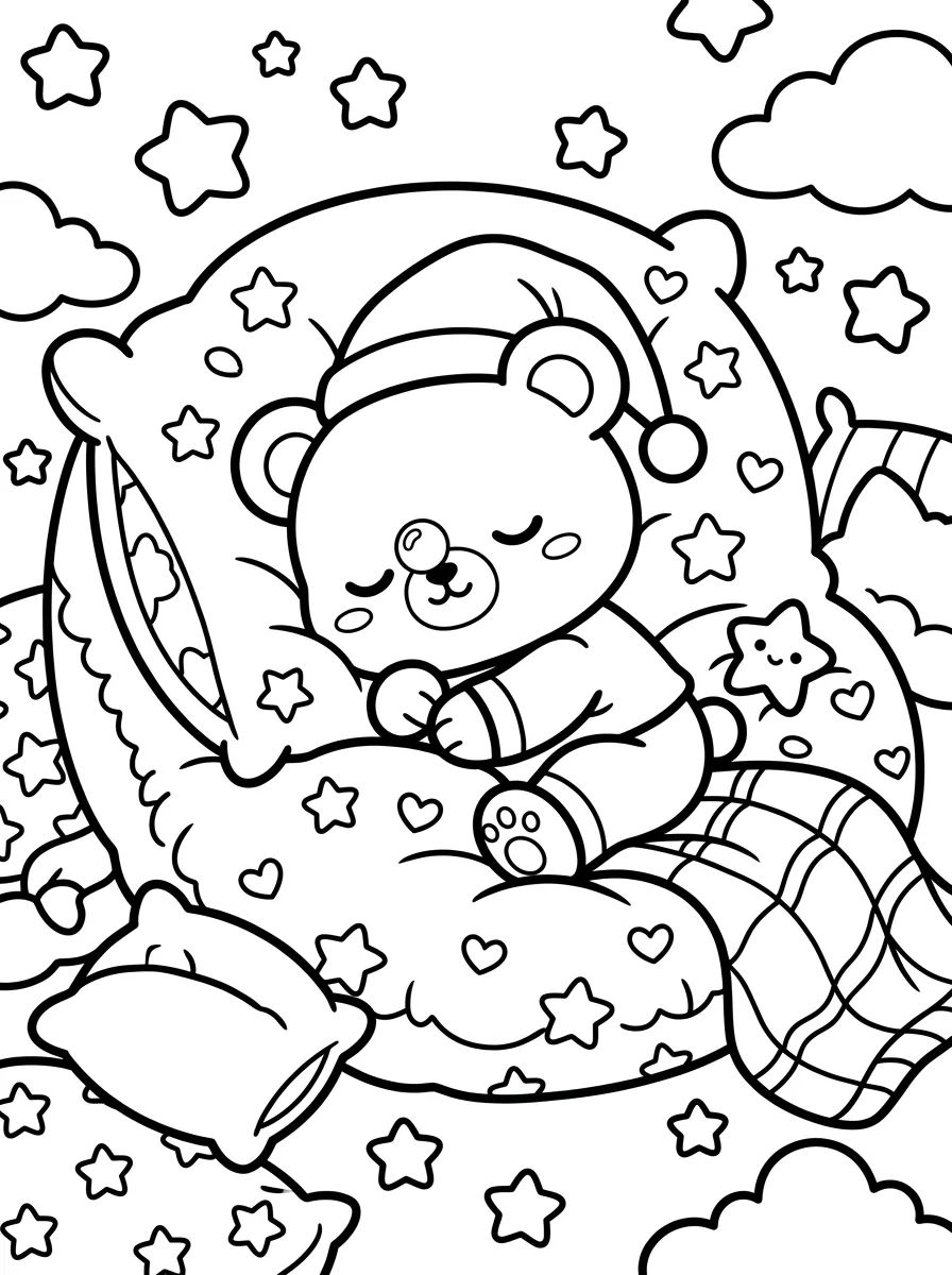 Bobbie Dormindo na Almofada Gigante para colorir Desenho de Bobbie Dormindo na Almofada Gigante para colorir e imprimir grátis