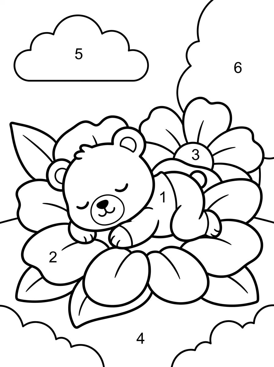 Bobbie Dormindo na Cama de Flores para colorir Desenho de Bobbie Dormindo na Cama de Flores para colorir e imprimir grátis