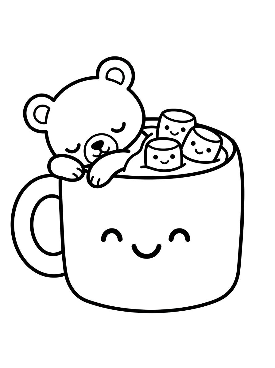 Bobbie Dormindo na Caneca Fofinha para colorir Desenho de Bobbie Dormindo na Caneca Fofinha para colorir e imprimir grátis