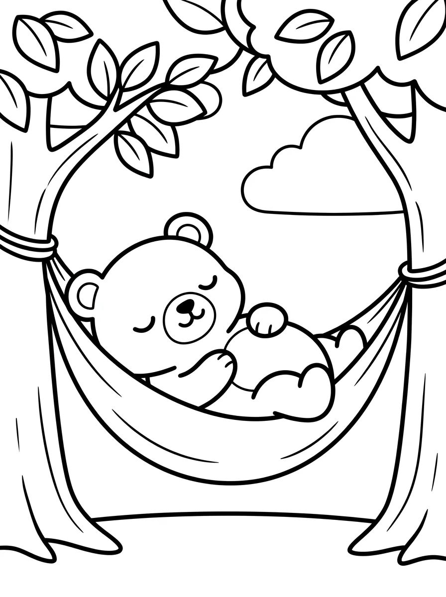 Bobbie Dormindo na Rede para colorir Desenho de Bobbie Dormindo na Rede para colorir e imprimir grátis