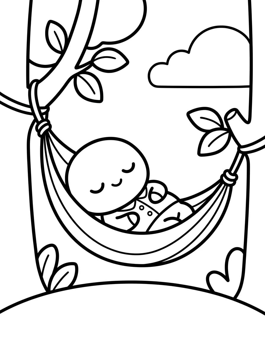 Bobbie Dormindo na Redinha de Pijama para colorir Desenho de Bobbie Dormindo na Redinha de Pijama para colorir e imprimir grátis