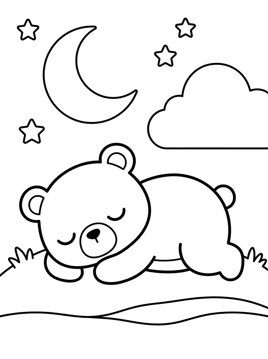 Bobbie Dormindo Sob as Estrelas para colorir Desenho de Bobbie Dormindo Sob as Estrelas para colorir e imprimir grátis